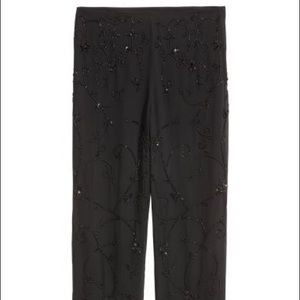 Black pants with fancy pearls